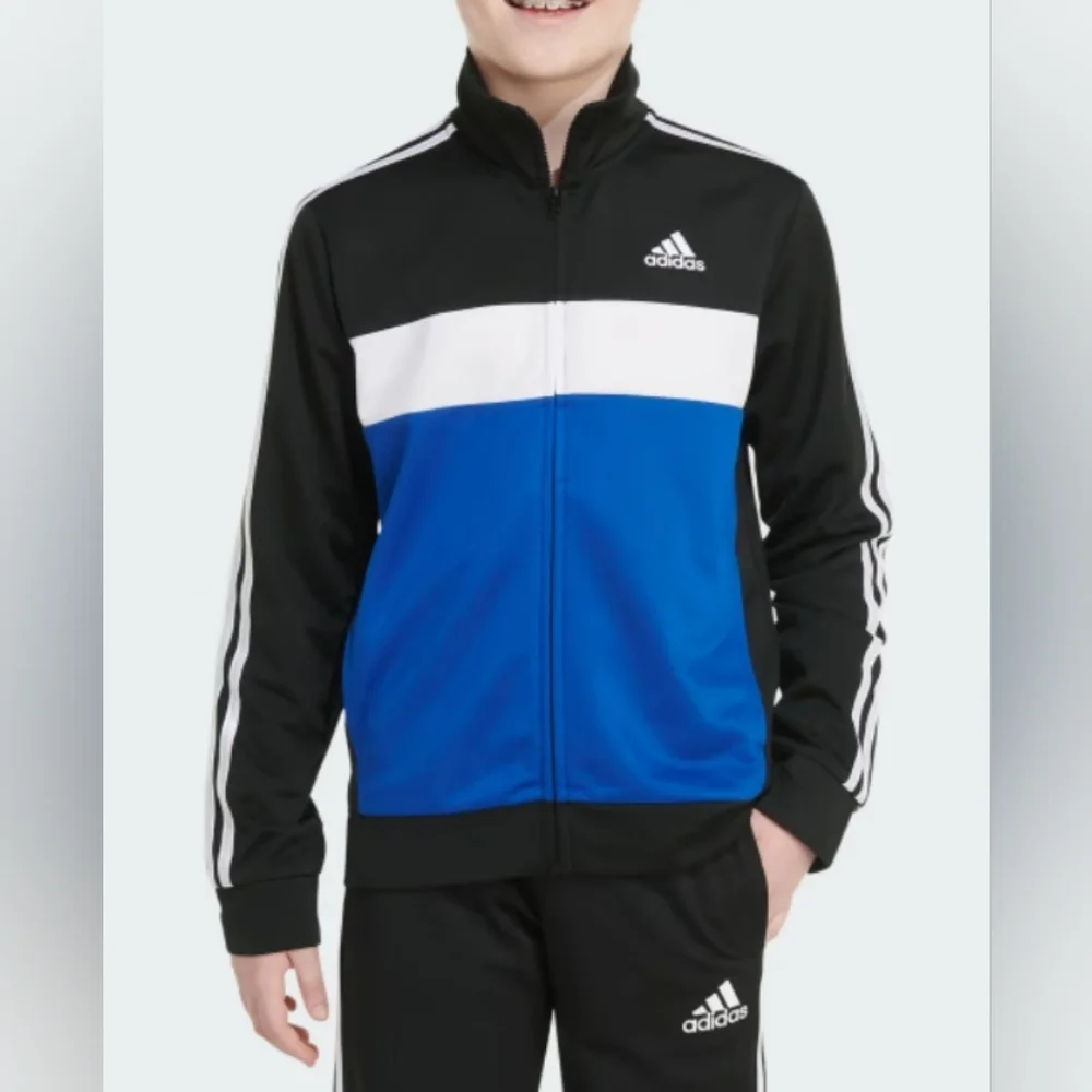 AdidasClothingColorblock Tricot Kids Jacket  Size Medium 10/12. - Picture 2 of 7